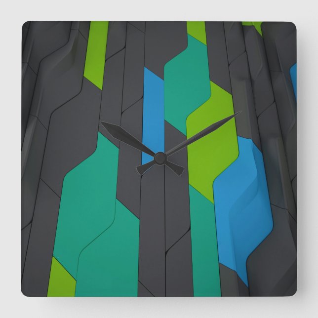 Cyber Wall  Square Wall Clock (Front)