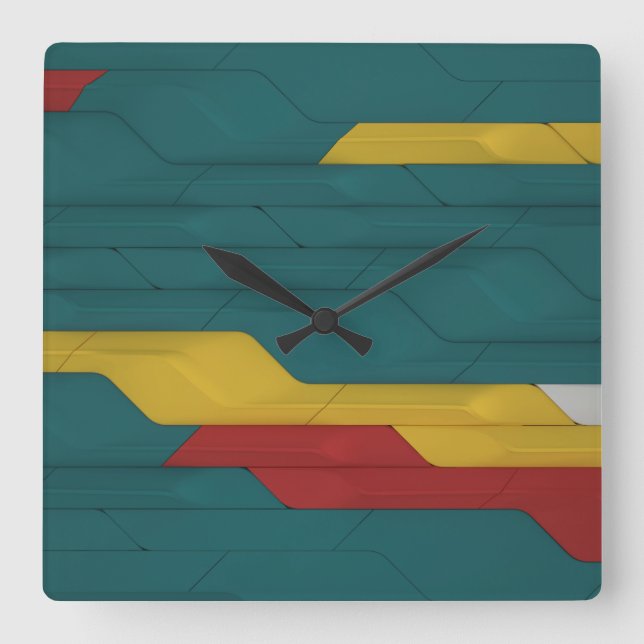 Cyber Wall  Square Wall Clock (Front)