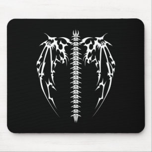 Cyber Wings Tattoo Style Art Robotic Celtic Raven Mouse Mat