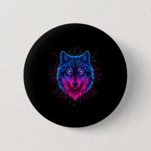 Cyber Wolf For Animal Lovers And Birthday And Birt 6 Cm Round Badge