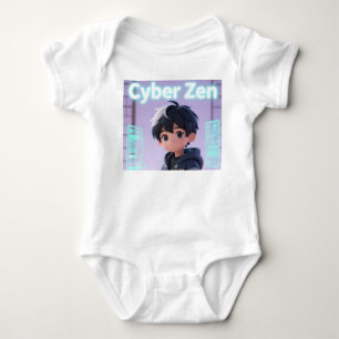 Cyber Zen 3D Anime Boy Futuristic Baby Bodysuit