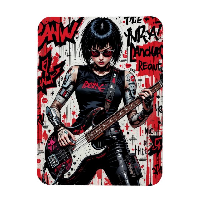 CyberBass Rebellion Flexible Photo Magnet (Vertical)