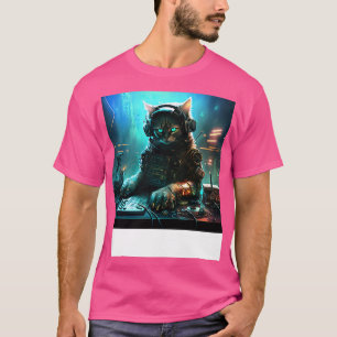 Cybercat DJ Spinning the Future 2 T-Shirt