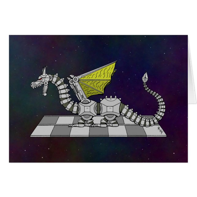 Cyberdragon Greeting Card (Front Horizontal)