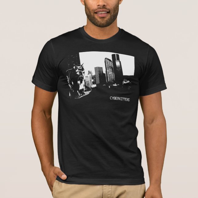 CYBERKITTENS: Jacked In (black) T-Shirt (Front)