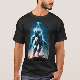 cybernetic android fighting crime T-Shirt