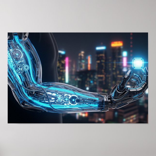 Cybernetic Arm with Data Chip Poster (Front)