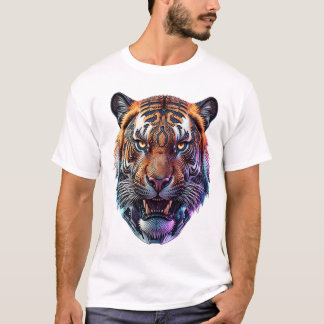 Cybernetic Bio-Mechanical Tiger Portrait T-Shirt