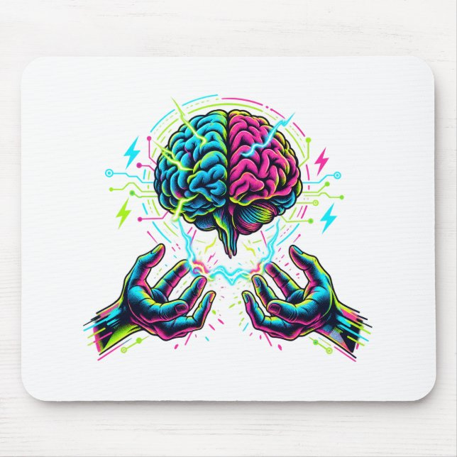 Cybernetic Circuit Brain Electrical Engineering Mouse Mat (Front)