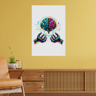 Cybernetic Circuit Brain Electrical Engineering Poster
