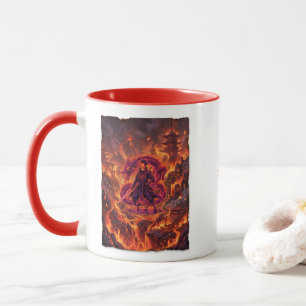Cybernetic Fire Samurai & Dragon Mug