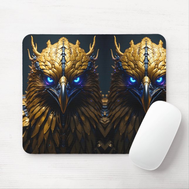 Cybernetic Golden Eagle Mouse Mat (With Mouse)