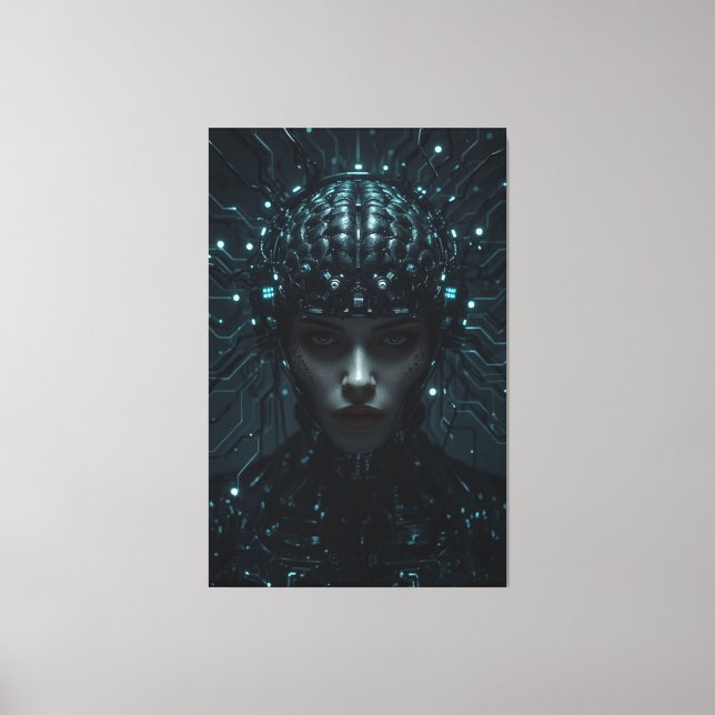  Cybernetic Neural Entity Canvas Print (Front)
