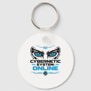 Cybernetic System Online Futuristic Robot Eyes Sci Key Ring
