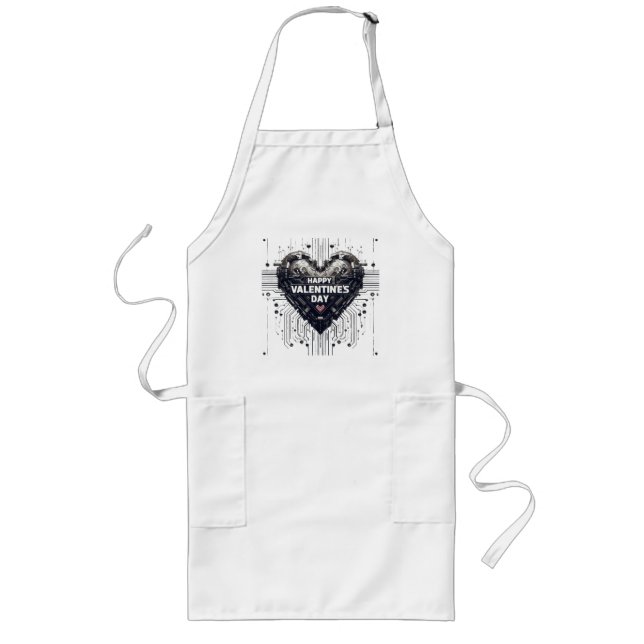 Cybernetic Valentines heart Long Apron (Front)