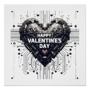 Cybernetic Valentines heart Poster