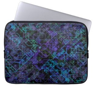 cybernetic veins, in blue and green : laptop sleeve