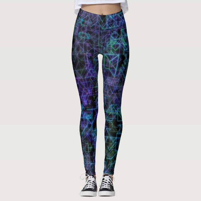 cybernetic veins, in blue and green : leggings (Front)