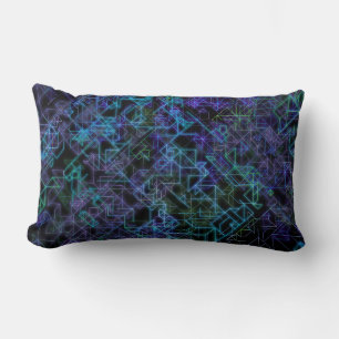 cybernetic veins, in blue and green : lumbar cushion