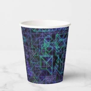 cybernetic veins, in blue and green : paper cups