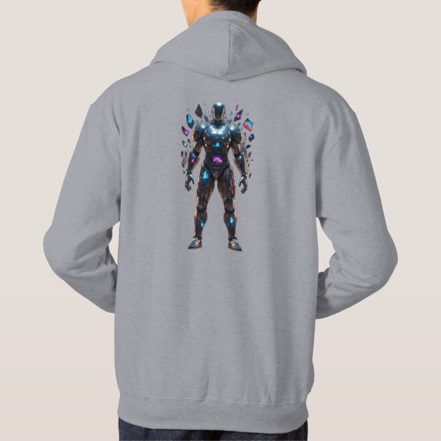 Cybernetic Warrior Hoodie Futuristic Robot (Back)