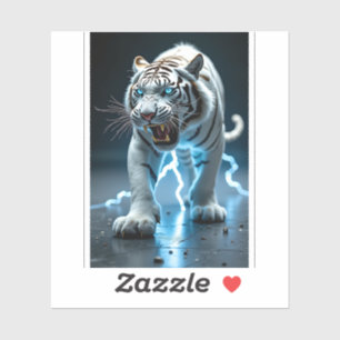 Cybernetic White Tiger Platinum Armor Electric Art