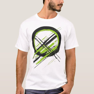 Cyberpunk Abstract Geometric Circle Graphic Tee - 