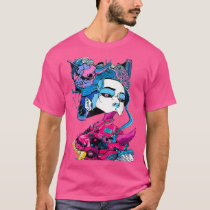 Cyberpunk Aesthetic Samurai Demons Mask Japanese G T-Shirt
