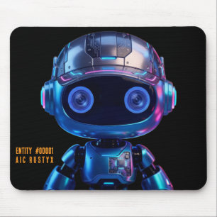 Cyberpunk AI Robot Mouse Pad #00001   AIC Rustyx