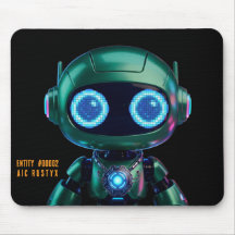 Cyberpunk AI Robot Mouse Pad #00002 | AIC Rustyx