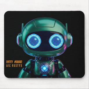 Cyberpunk AI Robot Mouse Pad #00002   AIC Rustyx