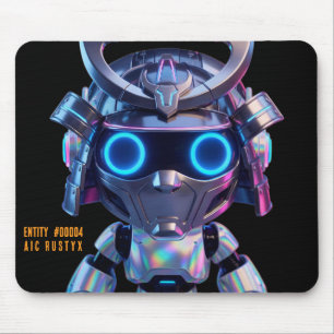 Cyberpunk AI Robot Mouse Pad #00004   AIC Rustyx