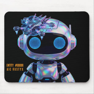 Cyberpunk AI Robot Mouse Pad #00008   AIC Rustyx