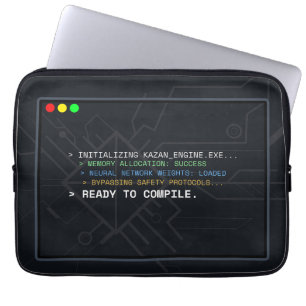Cyberpunk AI Terminal Boot Sequence Laptop Sleeve