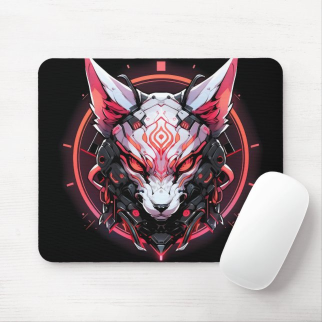 Cyberpunk Animal Mouse Mat (With Mouse)