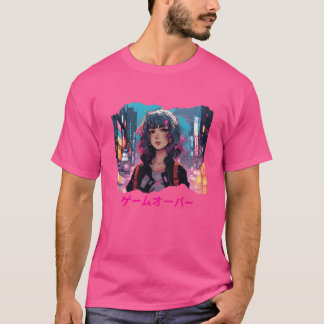 Cyberpunk Anime Game Over retro T-Shirt