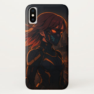 Cyberpunk Anime Girl – Neon City iPhone X Case
