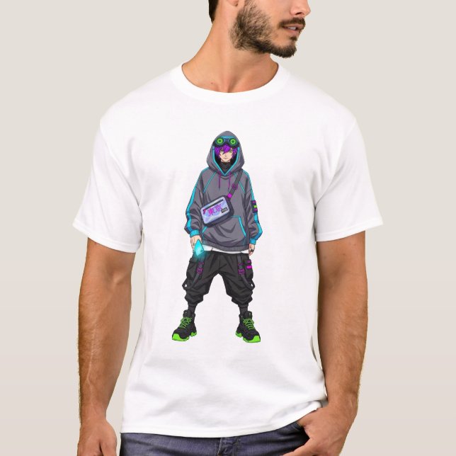 Cyberpunk Anime Streetwear Tokyo Drip T-Shirt (Front)
