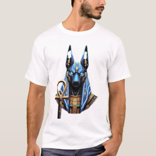 Cyberpunk Anubis - Neon Egyptian God of the Afterl T-Shirt