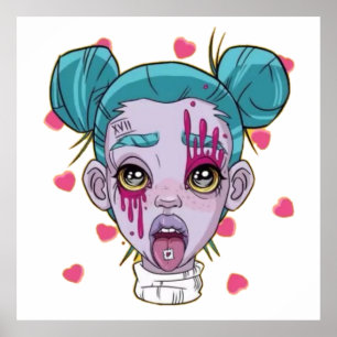 cyberpunk art, cyberpunk, clubber girl, party poster