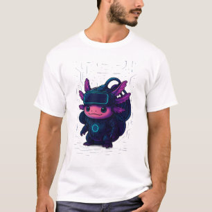 Cyberpunk Axolotl T-shirt - Futuristic Neon Style