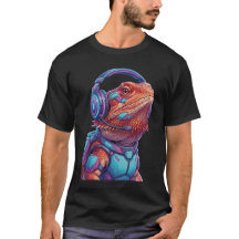 Cyberpunk Bearded Dragon Gamer Neon Lizard