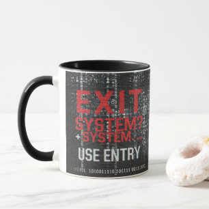 Cyberpunk Binary Code Exit System Coder Mug