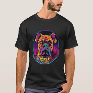 Cyberpunk Boxer Futuristic Boxer Dog T-Shirt