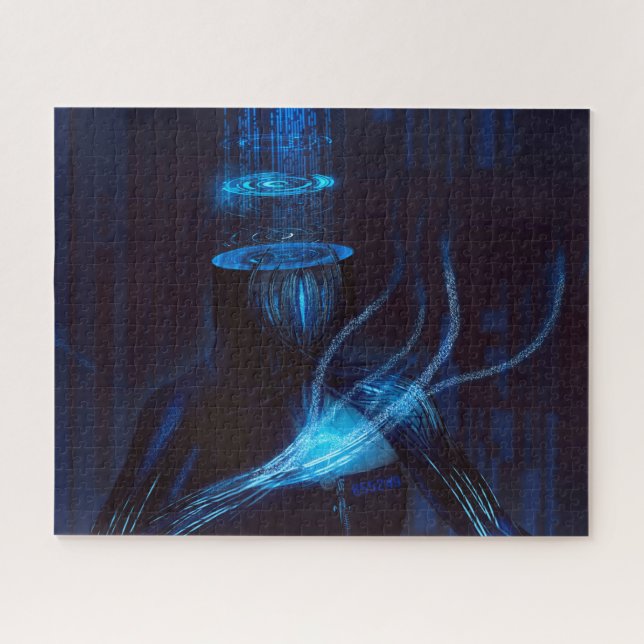 Cyberpunk Brain Data Breach Jigsaw Puzzle (Horizontal)