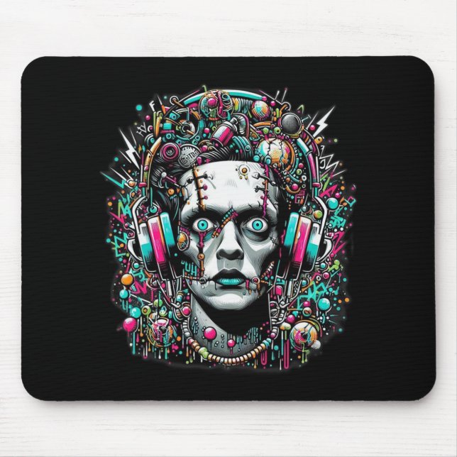 Cyberpunk Bride Of Frankenstein  Mouse Mat (Front)