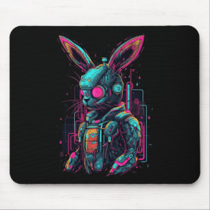 Cyberpunk Bunny Cyborg Rabbit Cool Gamer Easter Mouse Mat