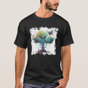 Cyberpunk Butterfly Tree Aesthetic Nature T-Shirt