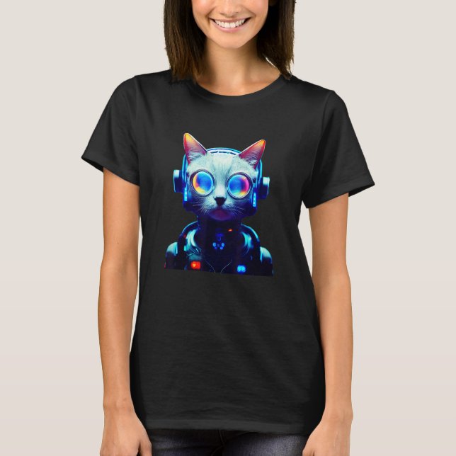 Cyberpunk Cat 4 T-Shirt (Front)