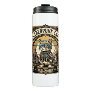 Cyberpunk Cat Cat Cyberpunk Vintage Thermal Tumbler